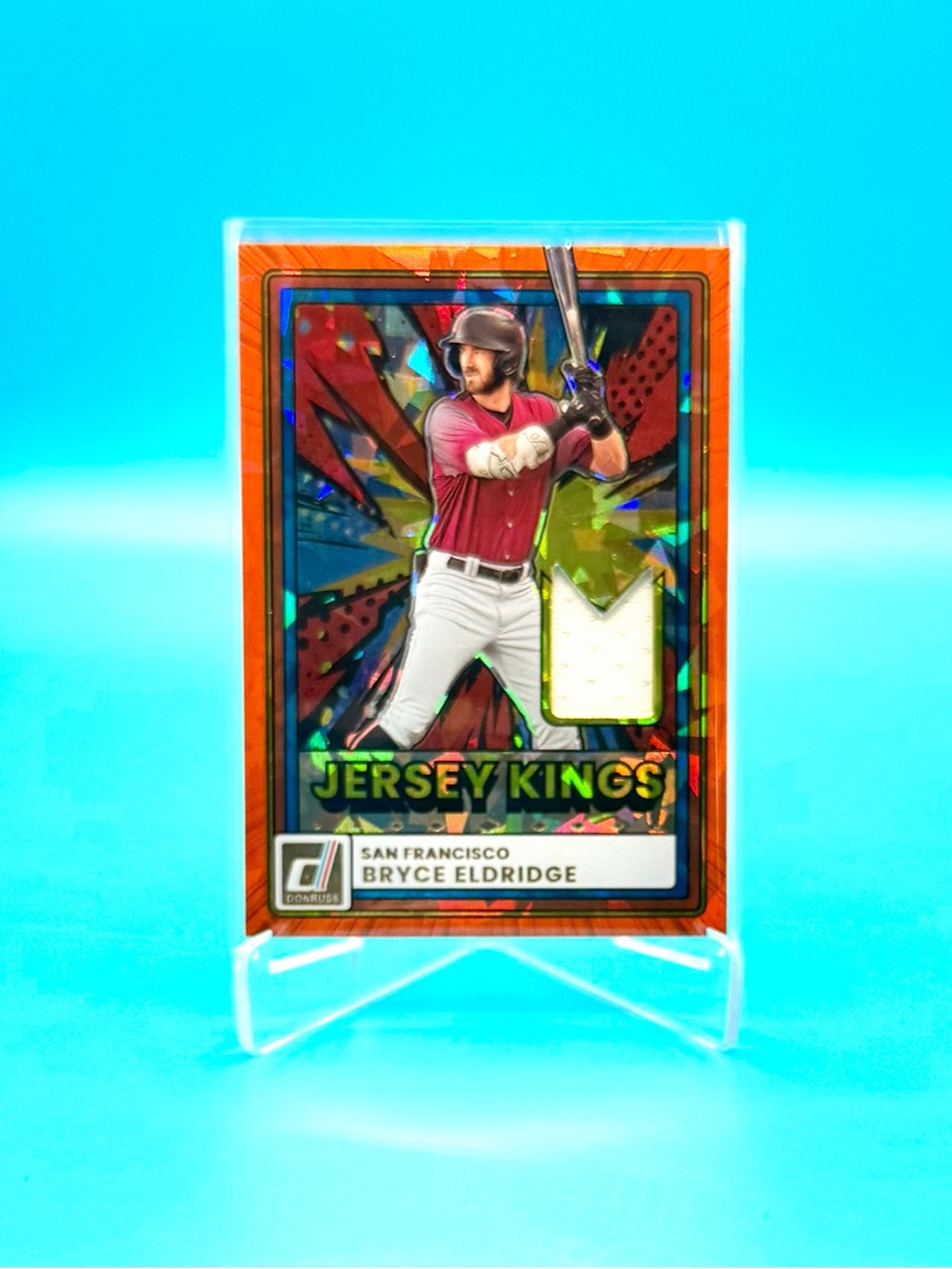 2026🔥Bryce Eldridge Orange Cracked Ice Jersey Kings Memorabilia Rookie! 🤩